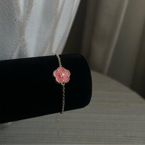 Pink Flower Gold Bracelet